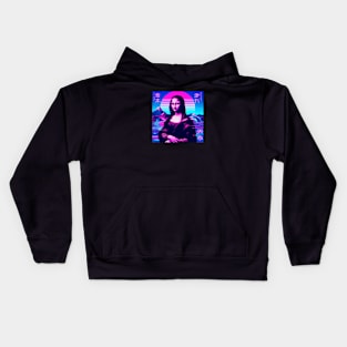 Mona Lisa Vaporwave Kids Hoodie